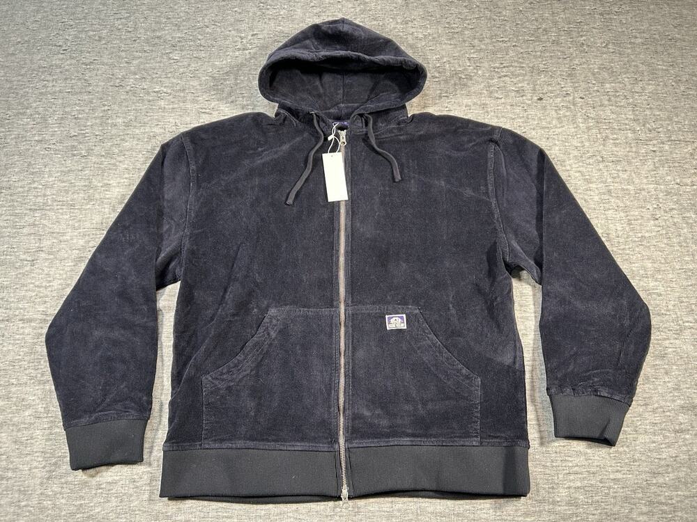 FuckingAwesome Corduroy Jacket Mens Extra Large Navy Hooded Zip-Up Streetwear